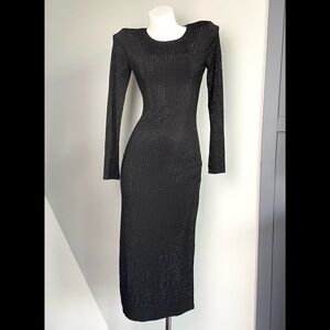 Black Rhinestone Bodycon Dress S